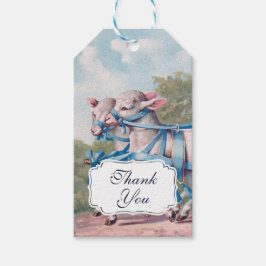 Vintage Lamb i Blue Rosett band på Rand Tack Presentetikett