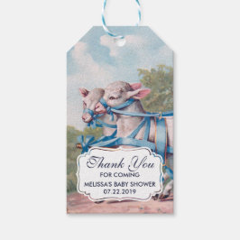 Vintage Lamb i Blue Rosett band på Rand Tack Presentetikett