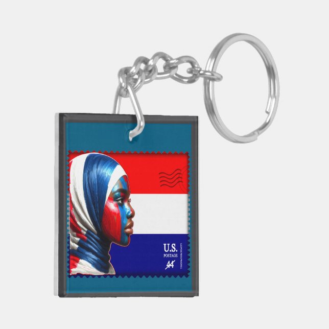 Vintage L'Amerique - Mslm Acrylic Keychain (Vänster Baksida)