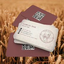 Vintage lamm får gård LOGO QR-kod röd