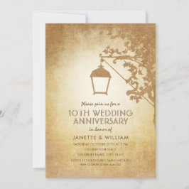 Vintage lampa 10-års bröllopsdag Rustik höst Inbjudningar