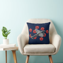 Vintage Lancaster bland rödpoppies Kudde