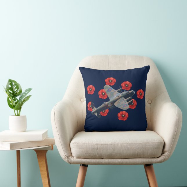 Vintage Lancaster bland rödpoppies Kudde (Stol)