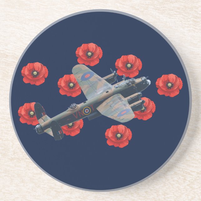 Vintage Lancaster bland rödpoppies Underlägg (Framsidan)