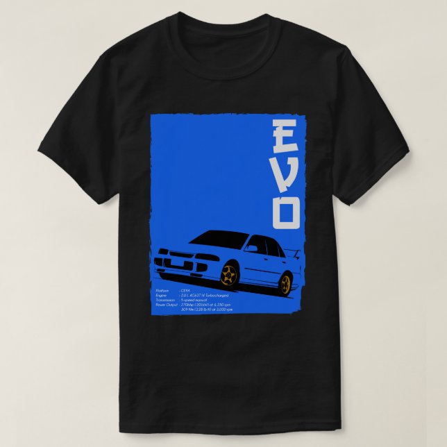 Vintage Lancer Evolution III T Shirt (Design framsida)