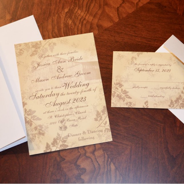 Vintage Land Barn Bröllop Inbjudningar (Skapare uppladdad)