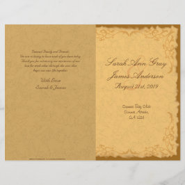 Vintage land blommigt bröllopsprogram