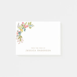 Vintage Land Blommigt med Namn Post-it Block