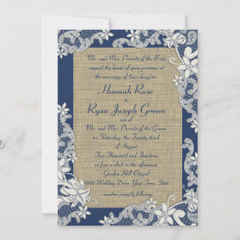 Vintage Land Blommigt och efterbelysning Inbjudningar