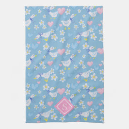 Vintage Land Geese Mönster Monogram Kökshandduk