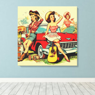 Vintage Land Girls Canvastryck