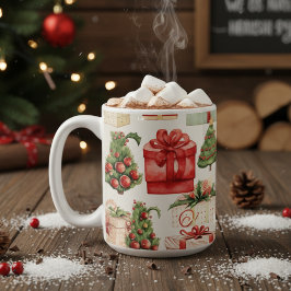 Vintage Land Julgranar och Helgdag Kaffemugg