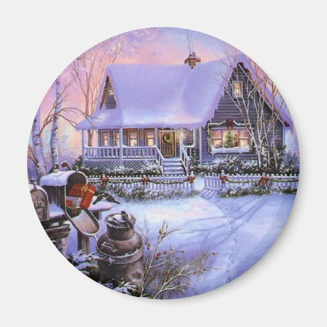 Vintage Land julkabin Magnet (Framsidan)