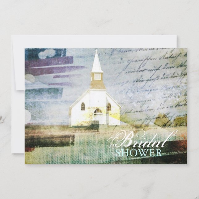 vintage land möhippa av kyrkochapel inbjudningar (Framsida)