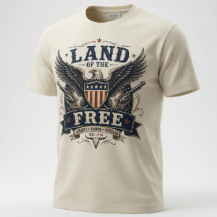 Vintage Land of the Free Patriotisk Örn T Shirt