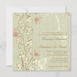 Vintage land Rustic-gräddinbjudan till bröllop Inbjudningar