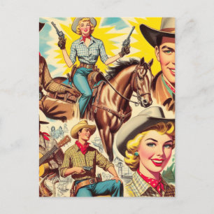 Vintage Land Sömlös illustration Vykort