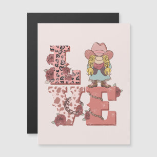 Vintage Land-Stil "Kärlek" med en Blonde Cowgirl