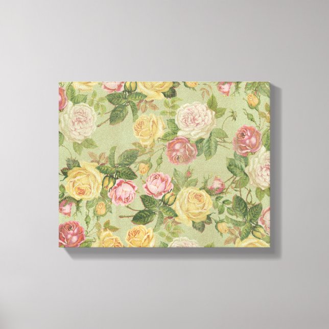 Vintage Land, västra Blommigten Canvastryck (Framsida)