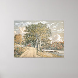 Vintage Landcape Painting Harlem River Canvastryck