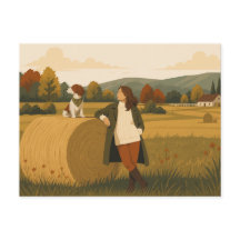 Vintage landsbygd med Brittany Spaniel