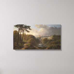 Vintage Landskap i Derbyshire County i England Canvastryck