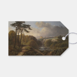 Vintage Landskap i Derbyshire County i England Presentetikett