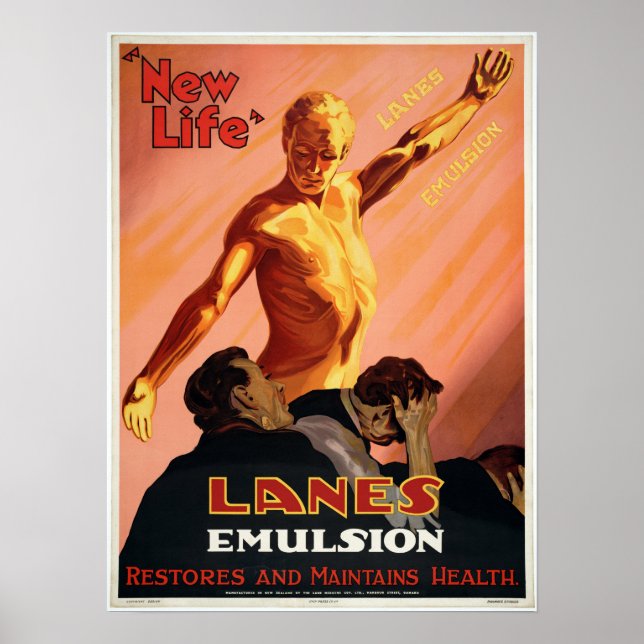 Vintage Lanes Emulsion Health Advertisement Poster (Framsidan)
