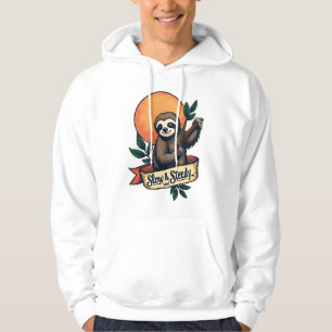 Vintage Långsamhet T-Shirt Långsam Och Stabil Humo Hoodie