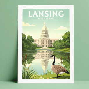 Vintage Lansing Michigan Vykort