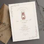 Vintage Lantern Rustic FloralTerracotta Bröllop Inbjudningar<br><div class="desc">Terracotta rostar färg illustration av oljeflygen stil i vintage med botaniska gräns i konsten. Bakgrunden är benvit.</div>