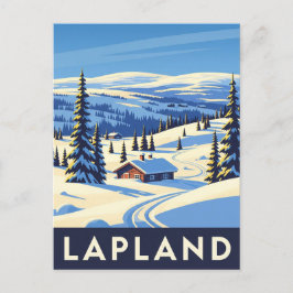 Vintage Lapland Finland Travel Vykort