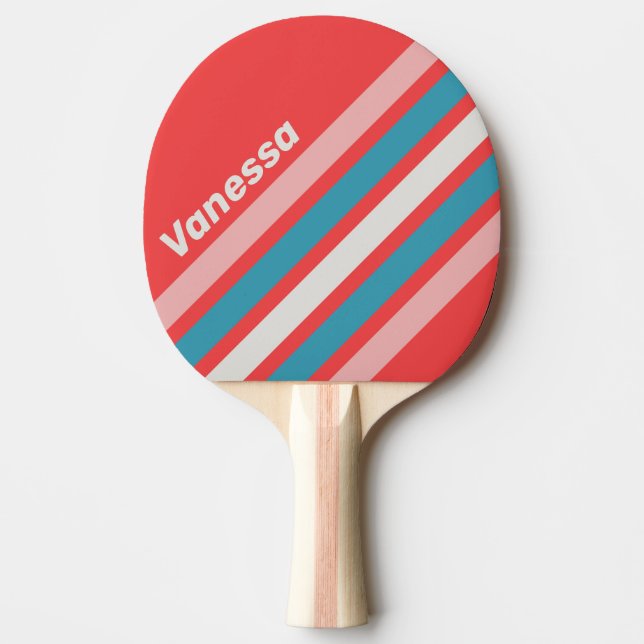 Vintage läppstift diagonalt randigt med namn pingisracket (Framsidan)