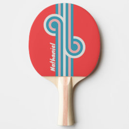 Vintage läppstift randig loop med namn pingisracket