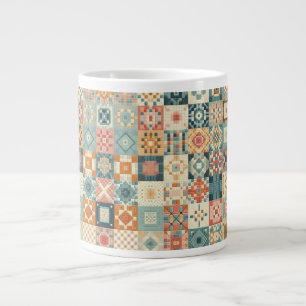 Vintage, lapptäcke, utvändigt utseende jumbo mugg