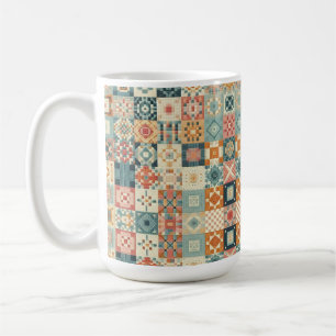 Vintage, lapptäcke, utvändigt utseende kaffemugg