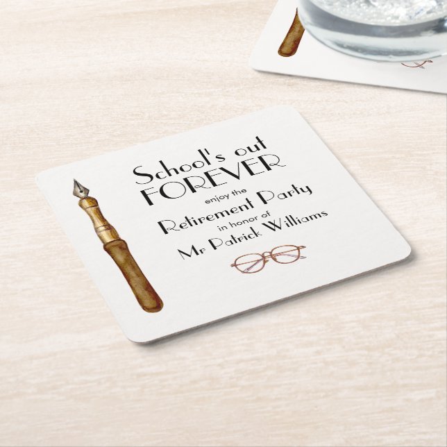 Vintage lärare i Pension Underlägg Papper Kvadrat (Vinklad)