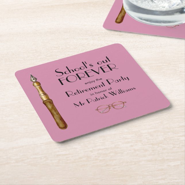 Vintage lärare i Pension Underlägg Papper Kvadrat (Vinklad)