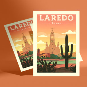 Vintage Laredo Texas Vykort
