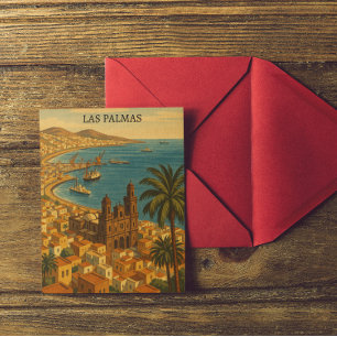 Vintage Las Palmas, Gran Canaria City View Vykort