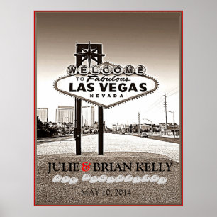 Vintage Las Vegas Bröllopsgästbok Poster