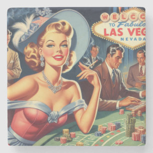 Vintage Las Vegas Casino Pin Up Stenunderlägg