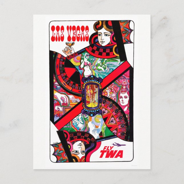 Vintage Las Vegas Gambling Travel Vykort (Framsida)