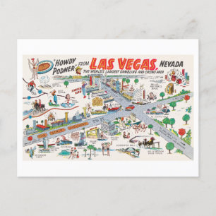 Vintage Las Vegas Karta vykort