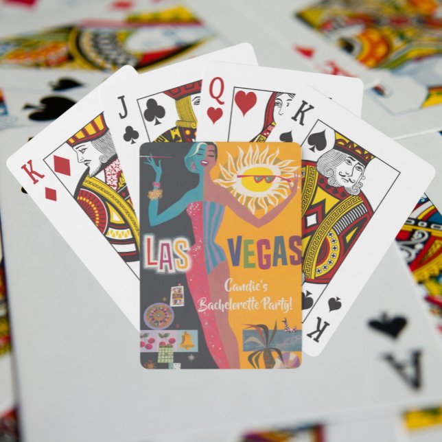 Vintage Las Vegas möhippa firande fest Casinokort (Retro Bachelorette Party Las Vegas Playing Cards! Originally a Vintage Las Vegas Travel Poster.)