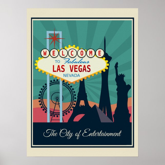 Vintage Las Vegas Nevada Travel Poster (Framsidan)