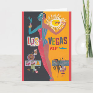 Vintage Las Vegas-spel Resor Affischkonst Kort