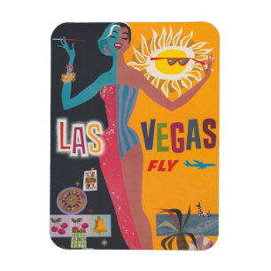 Vintage Las Vegas-spel Resor Affischkonst Magnet
