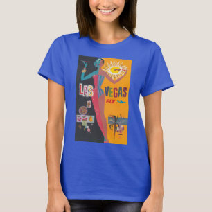 Vintage Las Vegas-spel Resor Affischkonst T Shirt