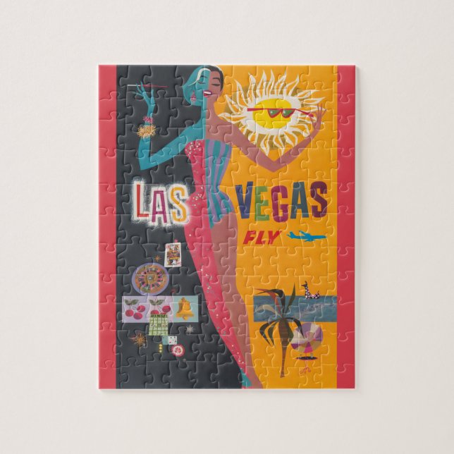 Vintage Las Vegas spelresor affischkonst Pussel (Vertikal)